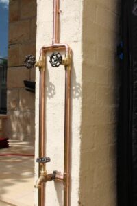 Custom made tap ware and outdoor shower